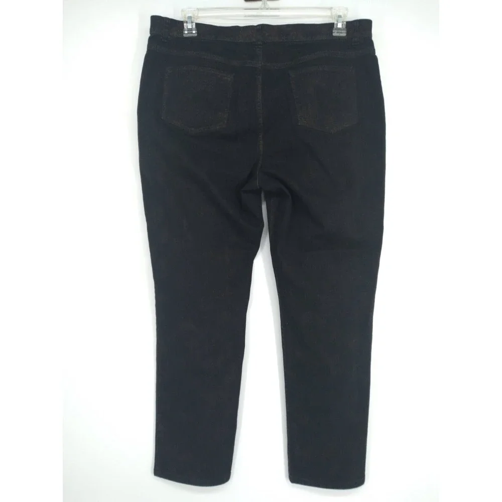Lafayette 148 Womens High Rise Gold‎ Glitter Straight Leg Jeans Size 16